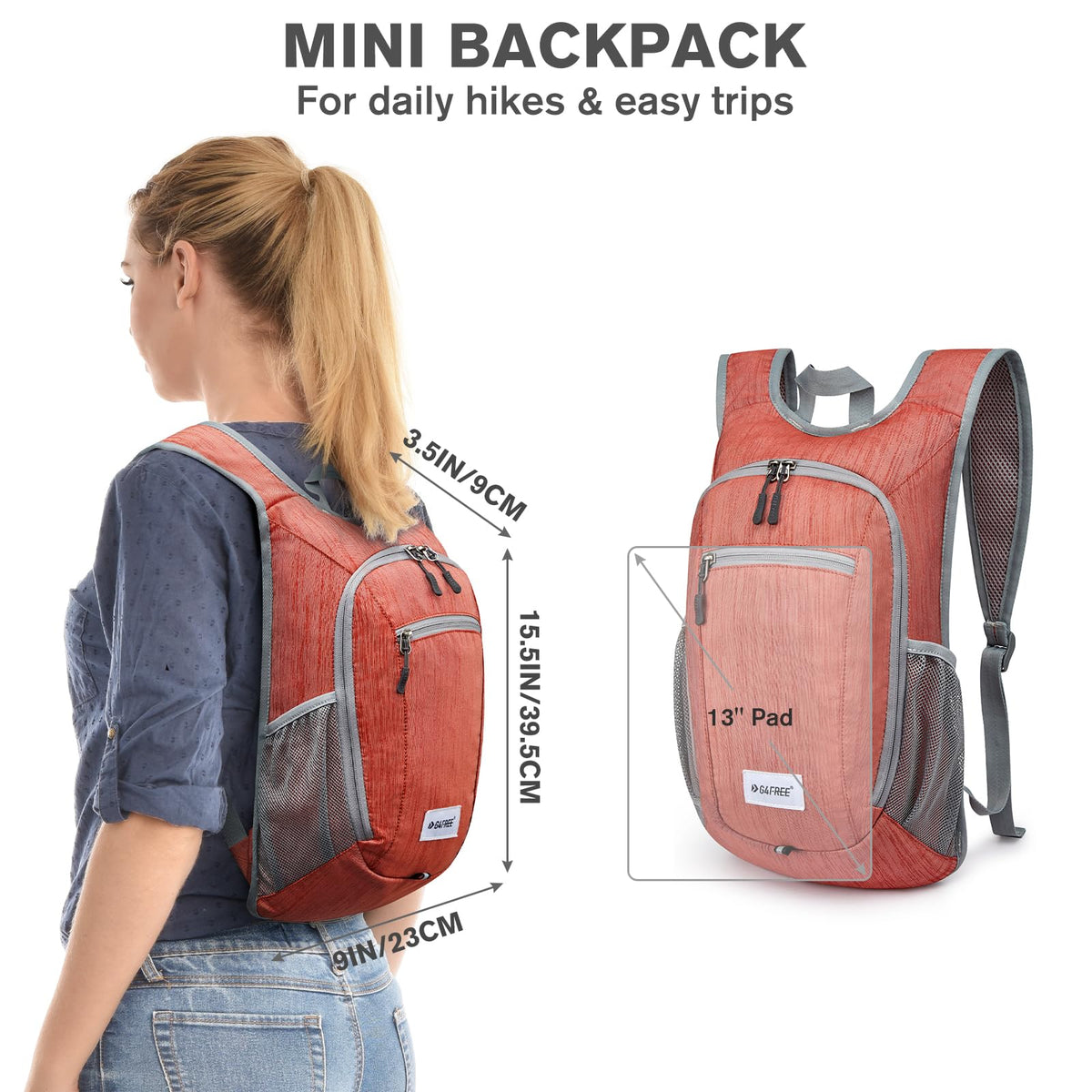 G4Free 10L/15L Hiking Backpack Lightweight Packable Hiking Daypack Small Travel Outdoor Foldable Shoulder Bag