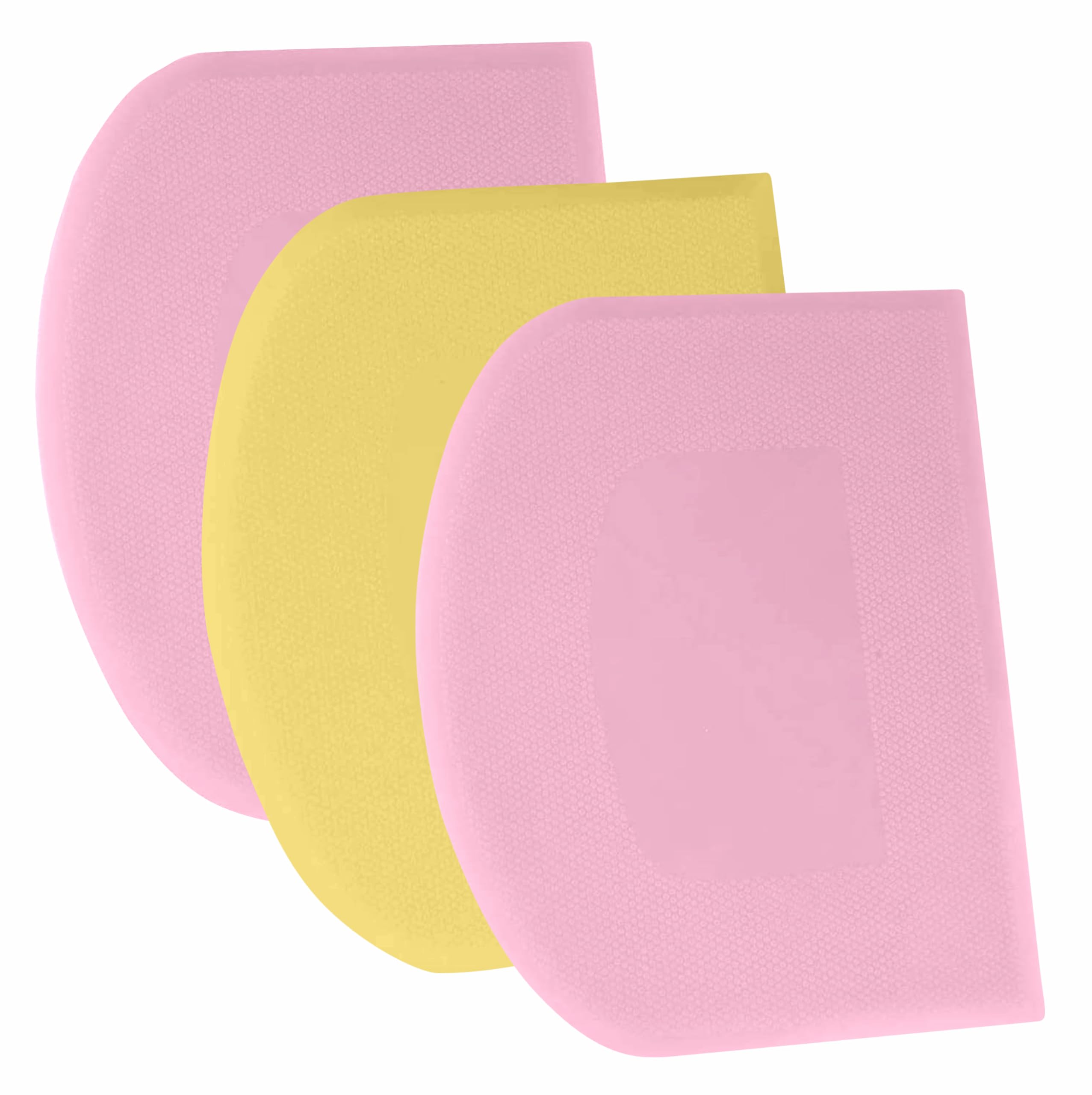 SURDOCA Dough Scraper Bench Scraper - 3P 4.7x3.7" Plastic Flexible Bowl Scraper, Sharp Edge & Angles Cake Scraper. Non-Slip Bakeware Decorating Tools Sculpting & Modeling Tools - Blue+White+Pink