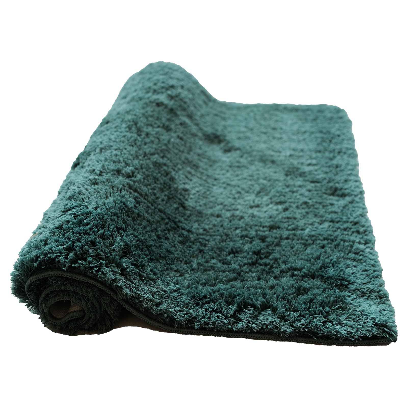 CozeCube Circle Fleece Bath mats for Bathroom, Fluffy Absorbent, Melange Quick Dry Microfiber Bath Rugs, Non Slip Washable Shower Mat Gifts, Brown, 24" X 16"