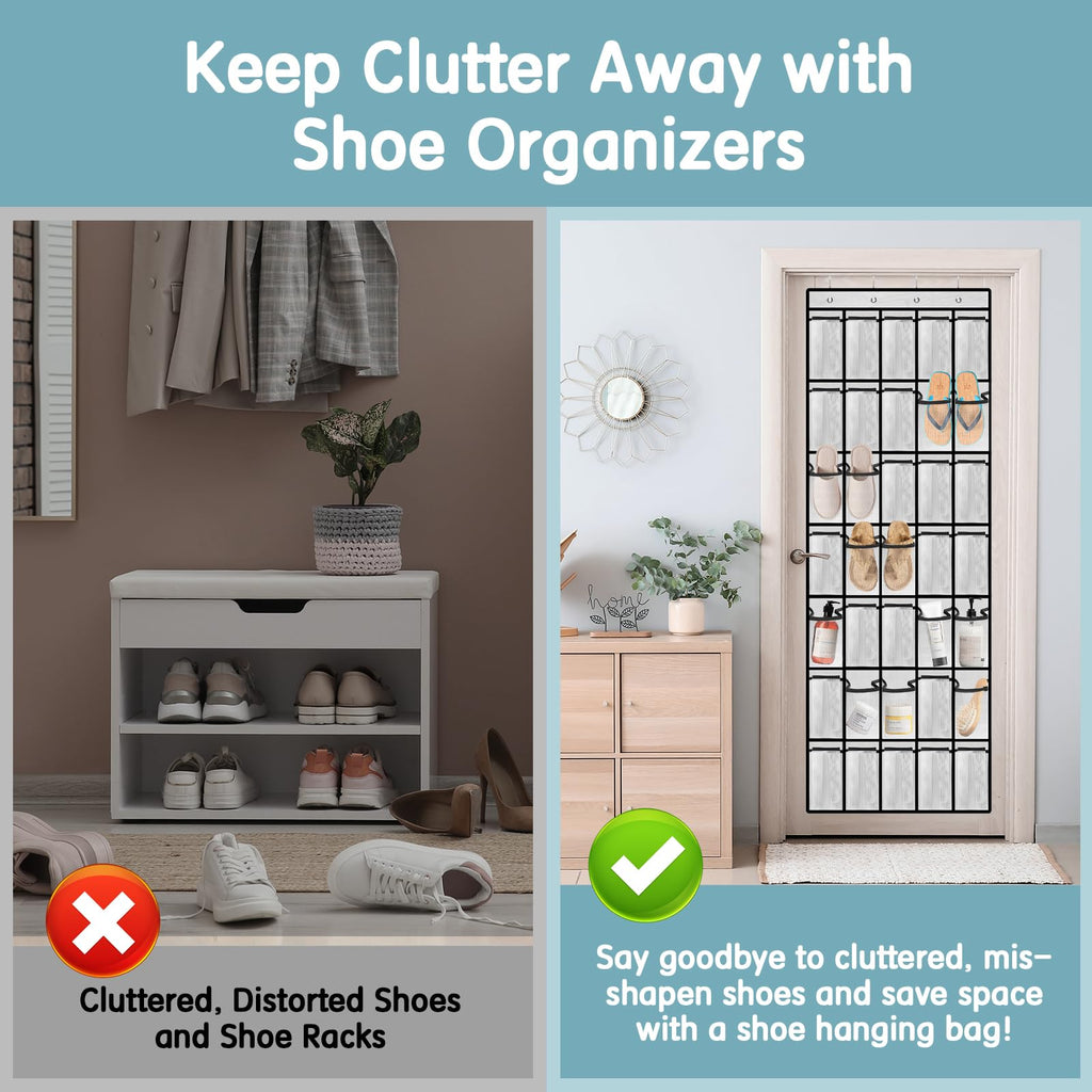 Kotkn 10 Tier Over The Door Organizer - Heavy Duty Hanging Storage Rack with Sturdy Oxford Fabric, Holds 20+ Pairs of Footwear, Boots & Sneakers, Saves 50% Closet Space(Beige)