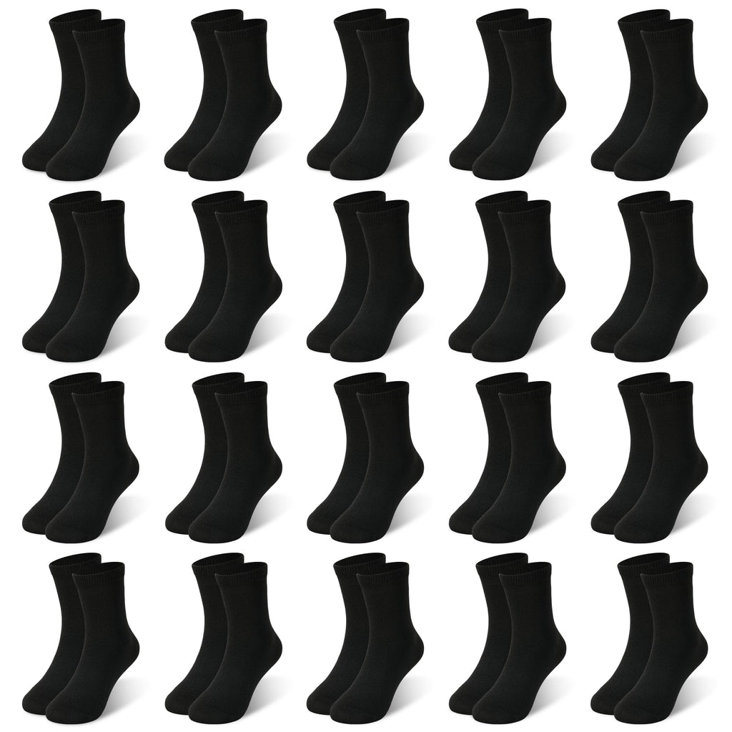 ZERULETS 20 Pairs Toddler Kids Crew Socks - Boys Girls Athletic Mid Calf Cut for School, 1-13 Years