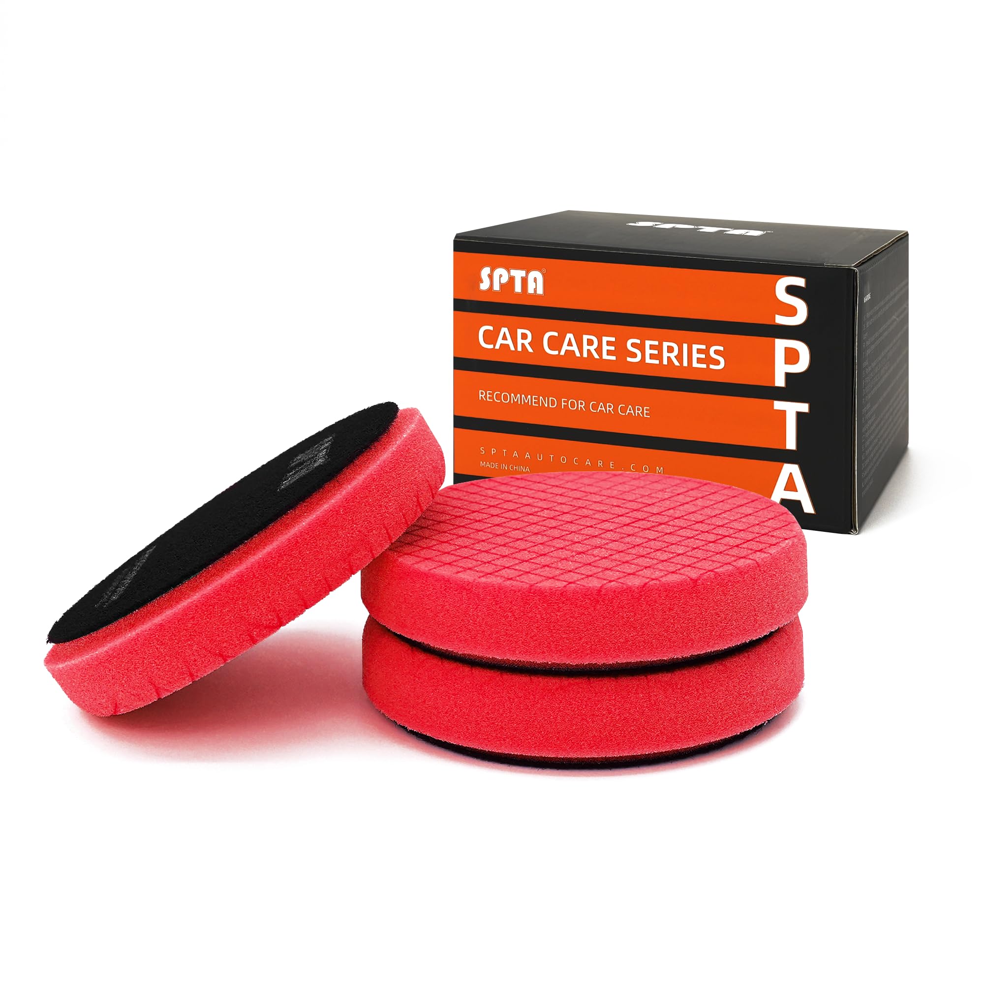Blue T60 Moderate-Cut Foam Polishing Pads, SPTA 1Pc 3.5 Inch Face for 3 Inch 80mm Backing Plate Compound Buffing Sponge Pads for Car Buffer Polisher Compounding, Polishing and Waxing -FPTSS3G