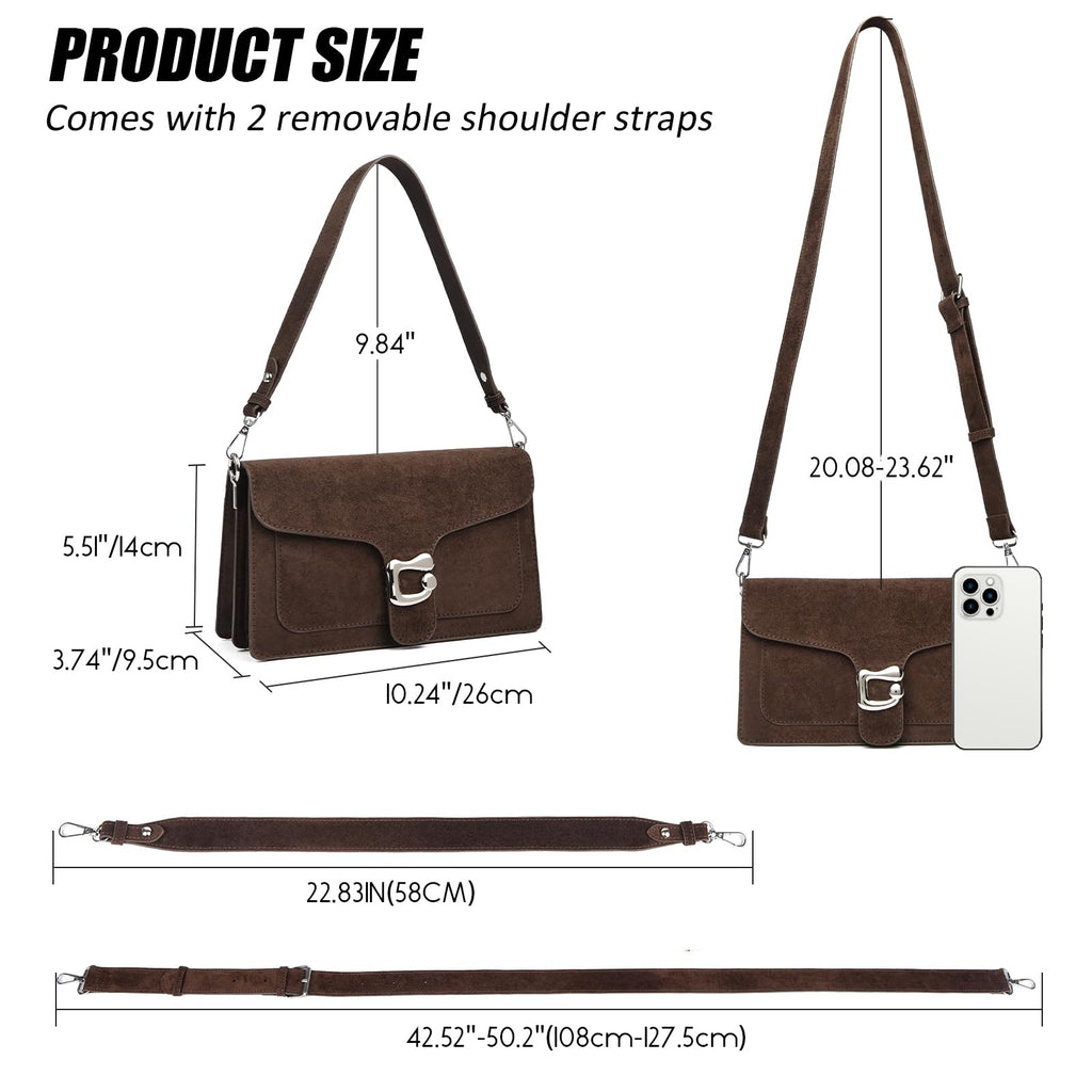 Travistar Crossbody Bags for Women Trendy - Small Cross Body Purse Shoulder Bag Leather Handbags Evening Clutch with 2 Straps | 2 detachable straps