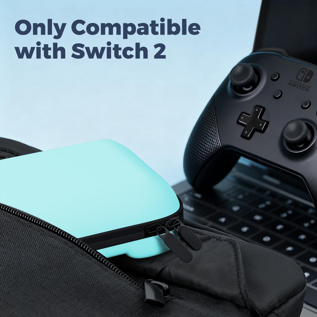 ProCase Carrying Case for Nintendo Switch 2 (2025) with 24 Game Card Slots, Hard Portable Travel Case Storage Bag Protective Pouch for 2025 Nintendo Switch 2 Console AC Adapter & Accessories -Black,L