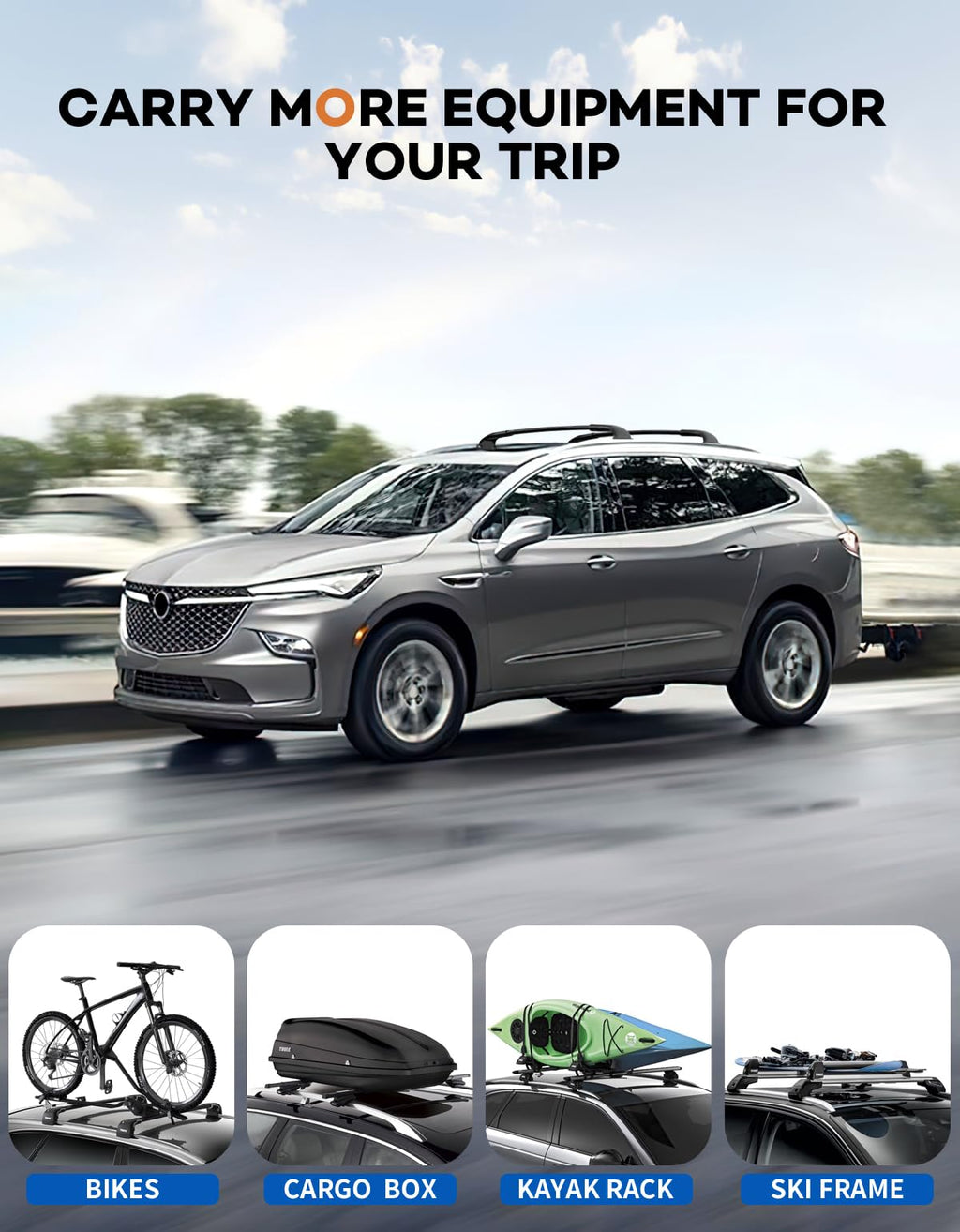 Wonderdriver Roof Rack Cross Bars 300lbs Compatible with Cadillac XT4 2019-2025,Heavy Duty All-Metal Aluminum Roof Rails Crossbars Cargo Canoe Black Rooftop Cargo Carrier Luggage.