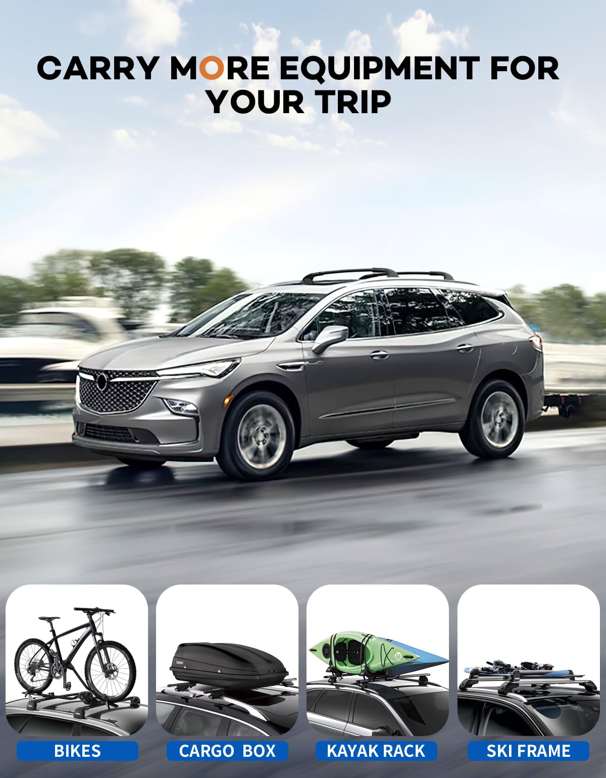 Wonderdriver Roof Rack Cross Bars 300lbs Compatible with Cadillac XT4 2019-2025,Heavy Duty All-Metal Aluminum Roof Rails Crossbars Cargo Canoe Black Rooftop Cargo Carrier Luggage.