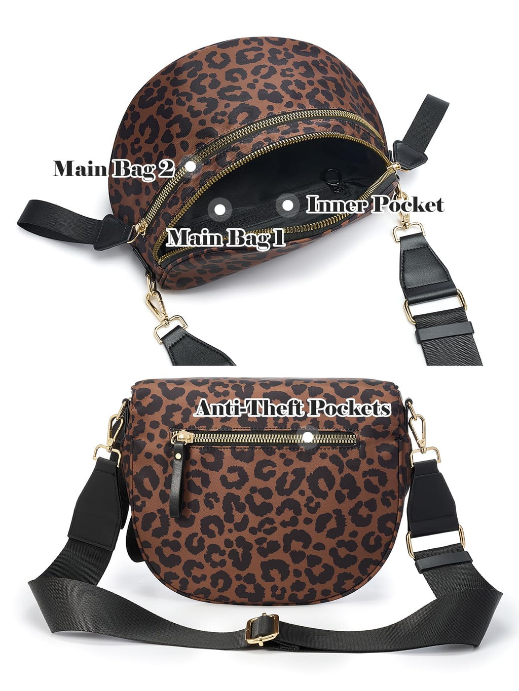 Pure Colour Crossbody Bag Bum Bag for Women,Spacious Purse Fanny Packs Belt Bag,Oversized Bum Bag (Bean Green Leopard Print Bum Bag)
