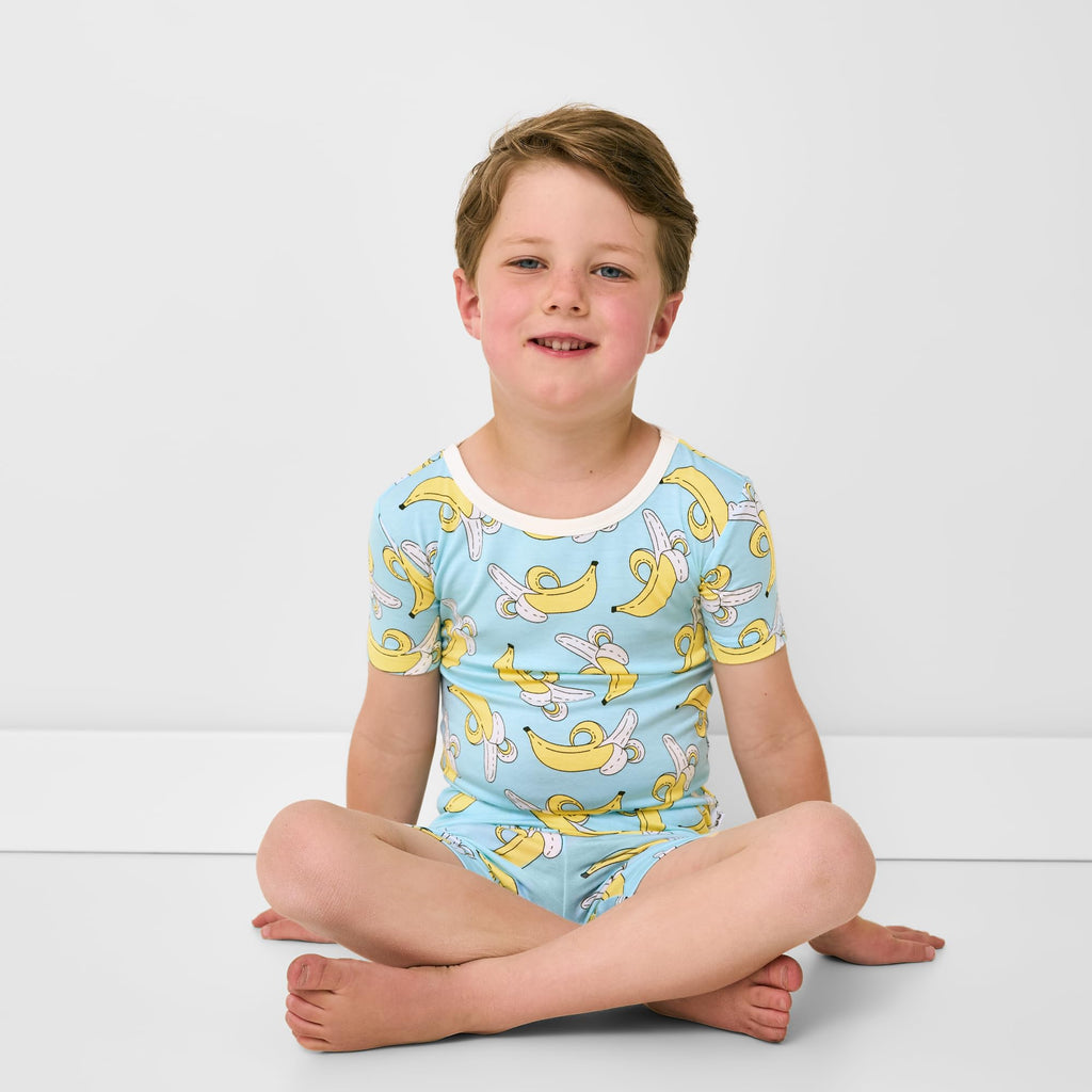 Little Sleepies Pajama Set w/Short Sleeve Shirt & Shorts, Viscose from Bamboo Toddler Pajamas, Girl & Boys Pajamas for Kids