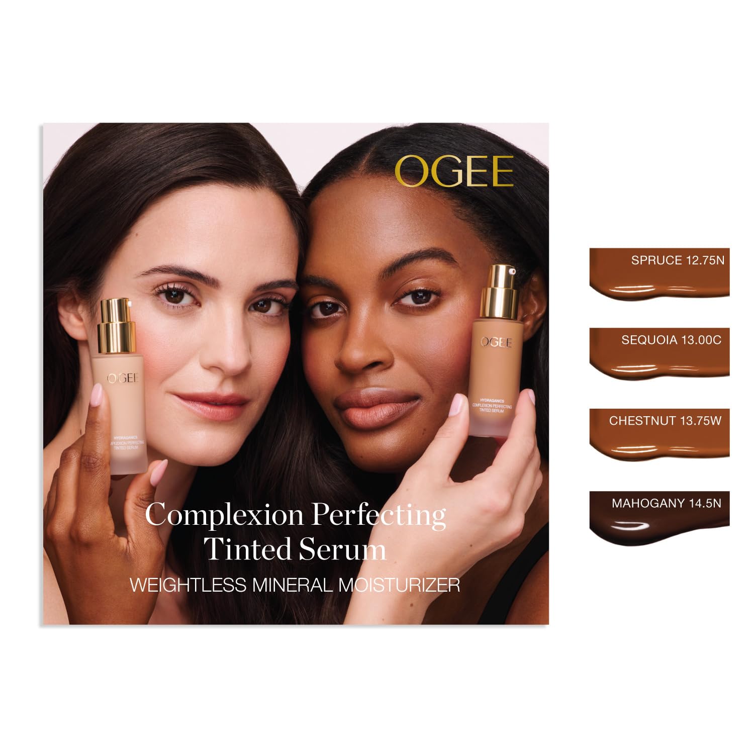 Ogee Complexion Perfecting Liquid Foundation - Lightweight Tinted Moisturizer For Face (Acacia 12.25C - Deep, Red Undertones) - with Vitamin C & Jojoba Oil - Certified Organic & Made in USA