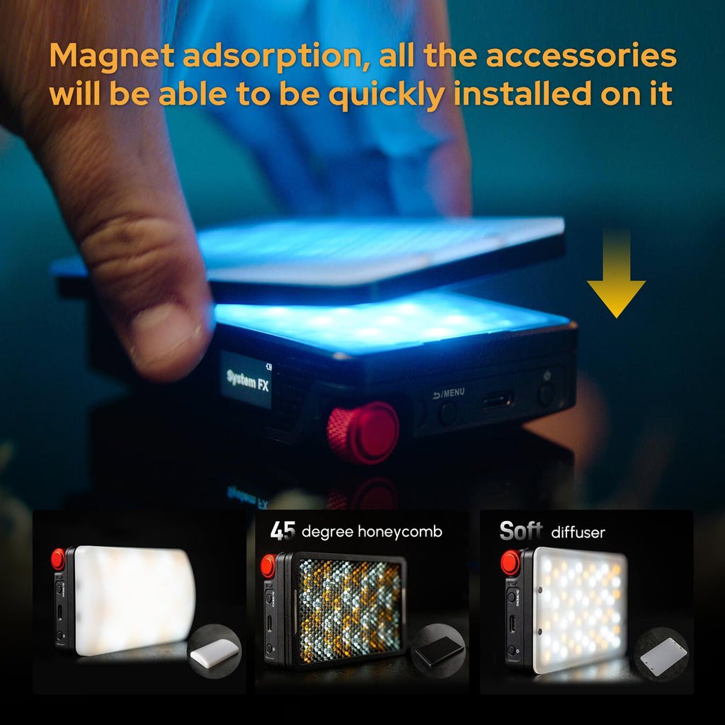 Aputure MC Pro RGBWW On Camera Video Light,5W High Brightness 1585 Lux at 0.5m,2000-10000K Adjustable Magnetic Attraction and IP65 Weatherproo for Photography,Videographer