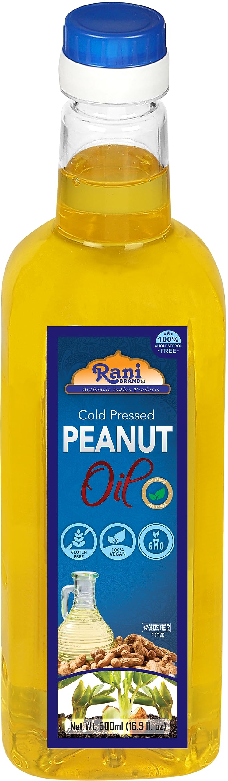 Rani Premium Oils Combo Set of 3 - Peanut Oil, Mustard Oil, Sesame Oil 16.9 Ounce (500ml) ~ Cold Pressed | 100% Natural | Kosher | NON-GMO | Vegan | Gluten Free
