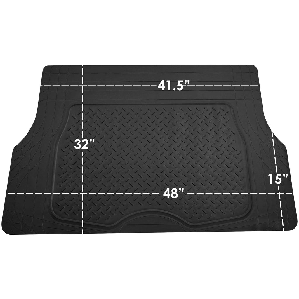 FH Group Automotive Floor Mats - Heavy-Duty Rubber Floor Mats for Cars, Universal Fit Full Set, Climaproof Floor Mats, Trimmable Floor Mats for Most Sedan, SUV, Truck Floor Mats Beige