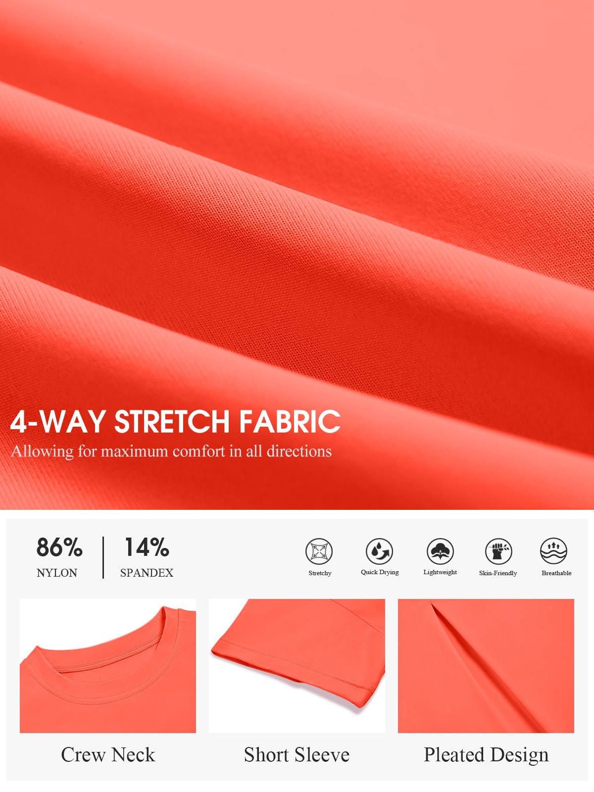Haloumoning Girls Loose Athletic Shirts Short Sleeve Crop Tops Kids Quick Dry Gym Yoga Tees 5-14 Years