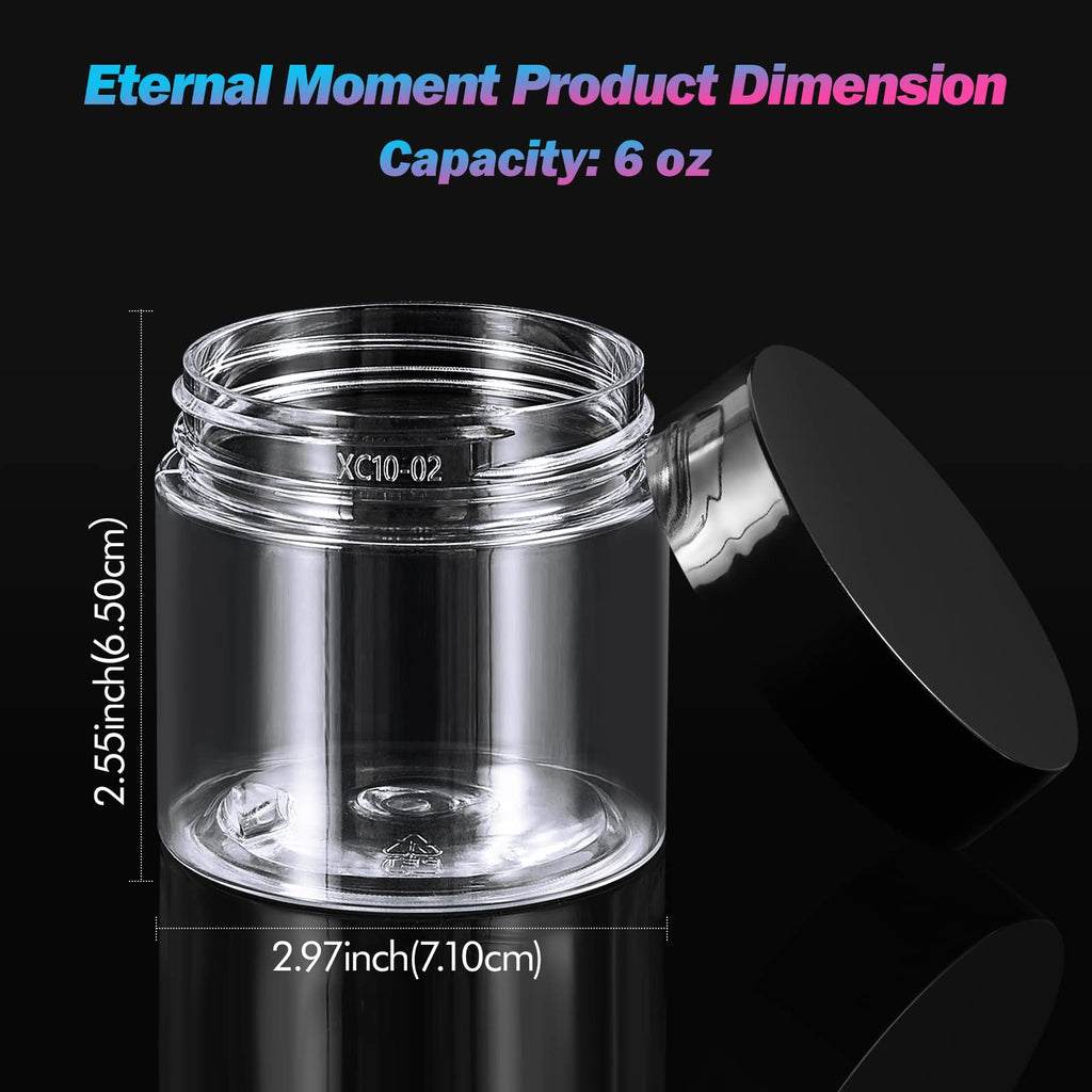 Eternal Moment 36 Pack 1 OZ Plastic Jars Round Clear Cosmetic Container Jars with Lids, Perfect for Lotion, Cream, Ointments, Makeup, Eye Shadow, Rhinestone, Samples, Pot, Travel Storage