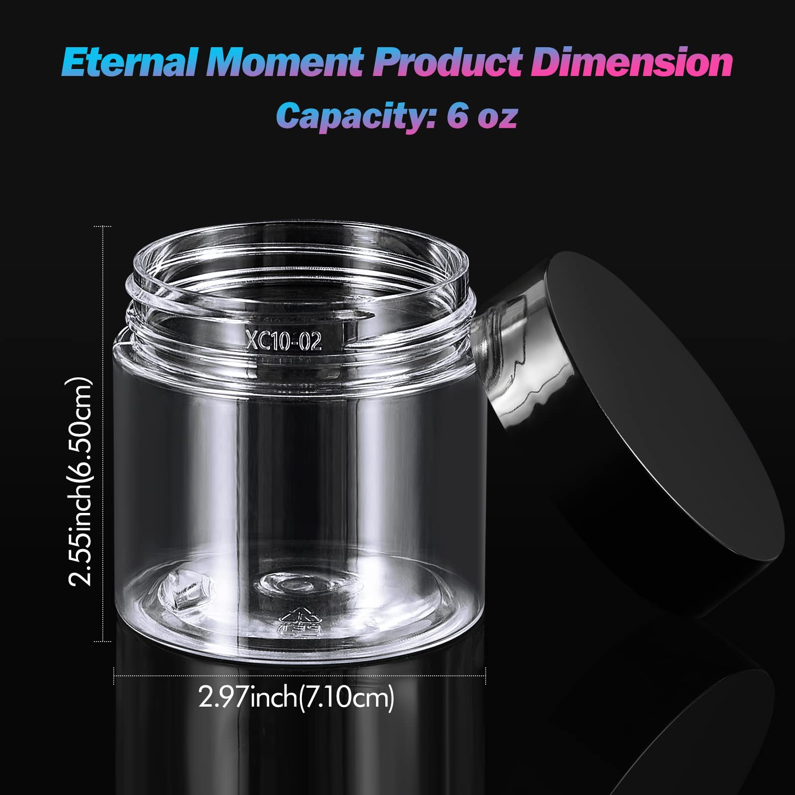 Eternal Moment 36 Pack 1 OZ Plastic Jars Round Clear Cosmetic Container Jars with Lids, Perfect for Lotion, Cream, Ointments, Makeup, Eye Shadow, Rhinestone, Samples, Pot, Travel Storage