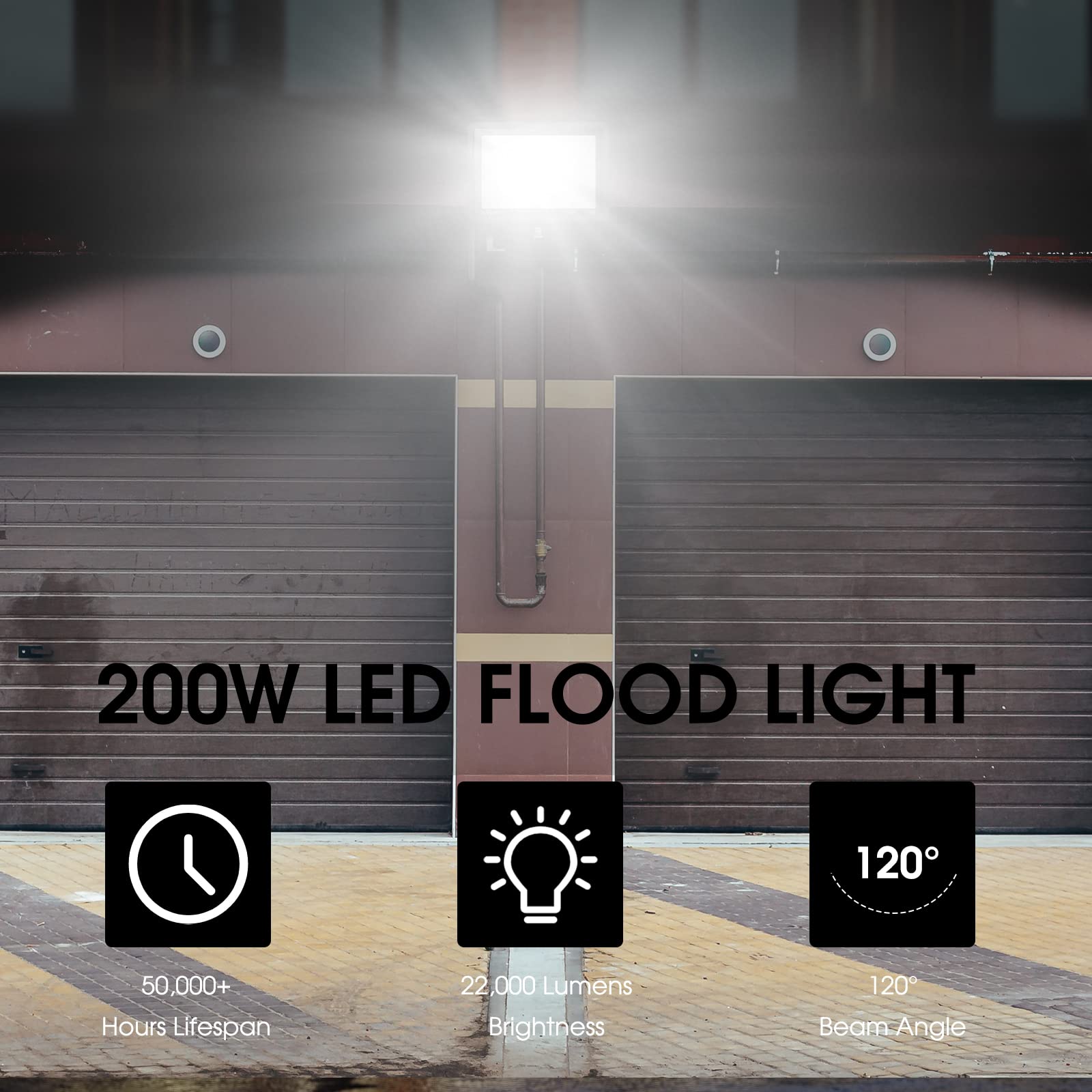 XYCN 4 Pack 100W LED Flood Light, IP66 Waterproof Outside Flood Light, 12500LM Super Bright Outdoor Security Lights, 5000K Daylight White Floodlight for Yard Garden Playground Basketball Court Patio