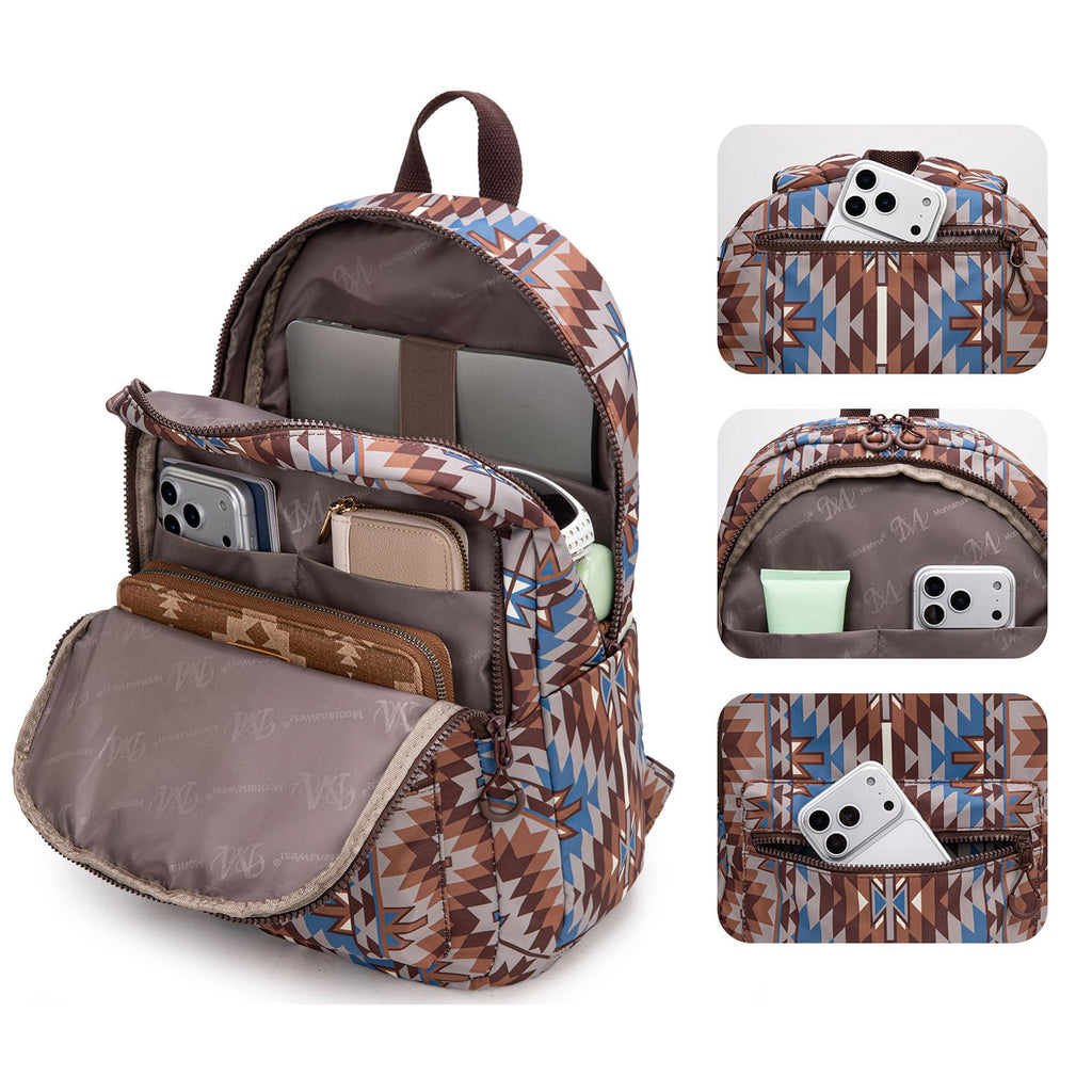 Montana West Backpack Purse for Women Western Aztec Backpack Purse Lightweight Casual Daypack for Travel