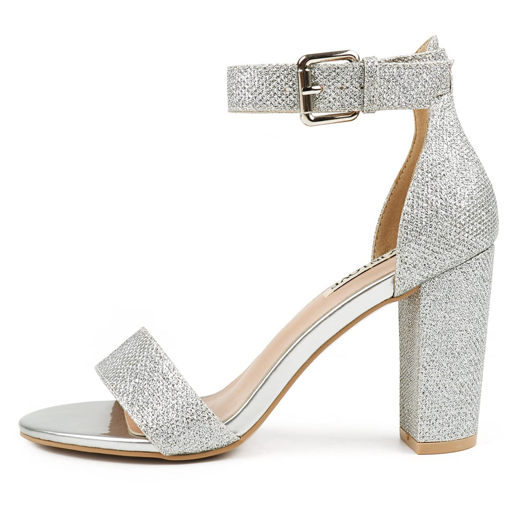 JOY IN LOVE Womens 3.5" Chunky Block High Heels Ankle Strap Heeled Sandals