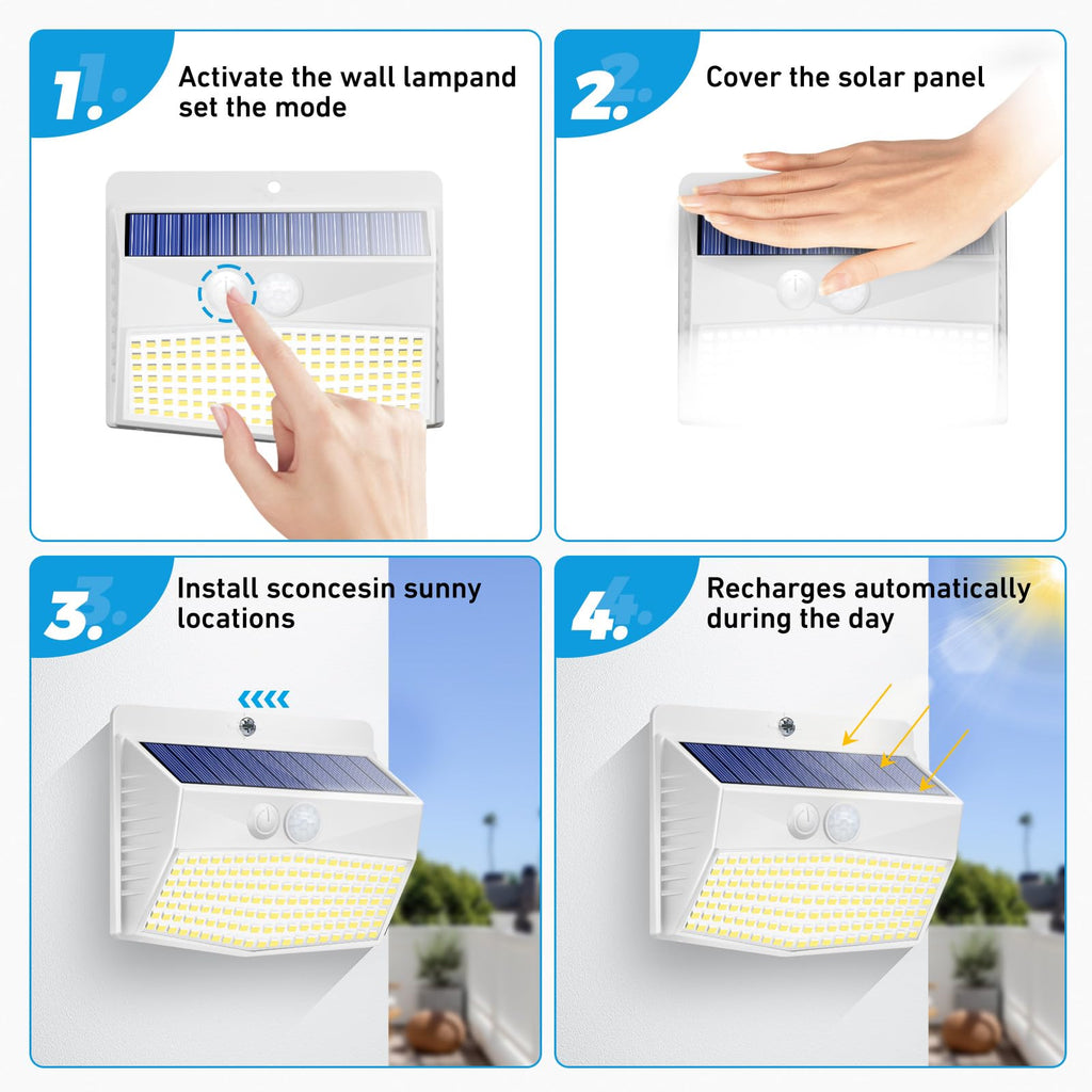 Peasur 1 Pack Solar Motion Lights Outdoor, Solar Security Light with 3 Modes, IP65 Waterproof Flood Lights Outside for Camping Garden Patio Garage Backyard, Brown Warm