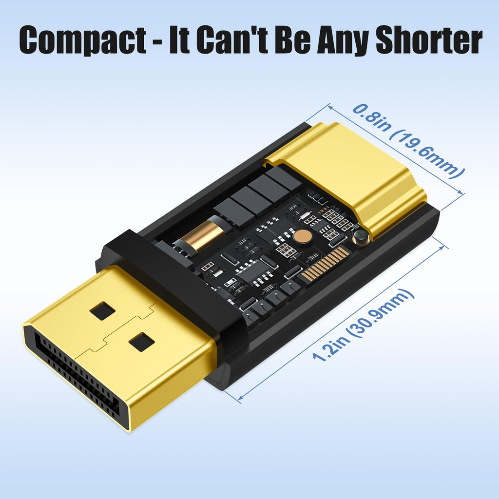 AGVEE 1 Pack Display Port to HDMI 4K@30HZ Adapter, Alloy Shell DP Displayport PC to HDMI Display Coulper Converter, Backward Compatibile with 2K@60HZ 1080P@120HZ Full HDTV, Uni-Directional, Black