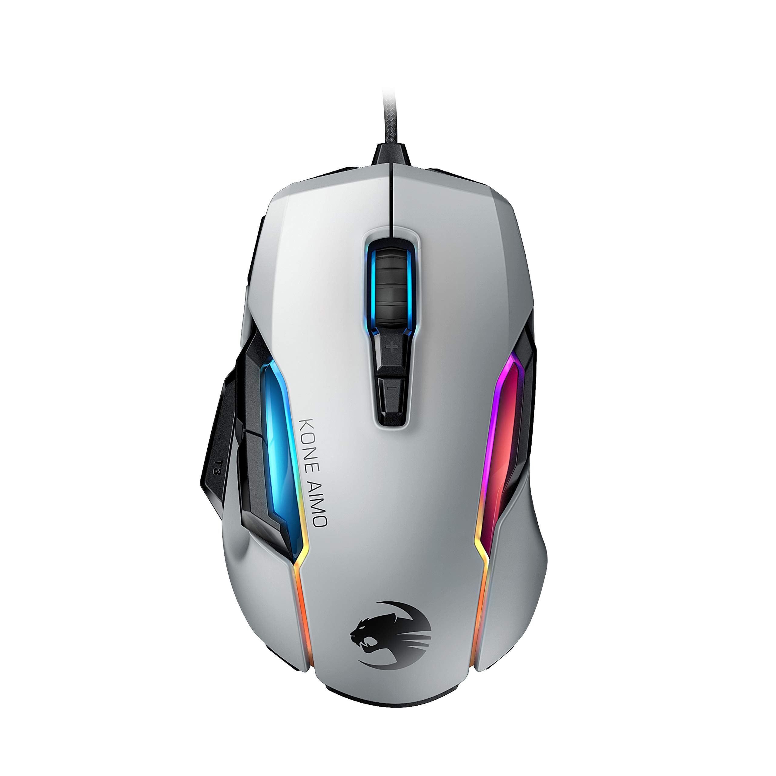 ROCCAT Kone AIMO Remastered PC Gaming Mouse, Optical, RGB Backlit Lighting, 23 Programmable Keys, Onboard Memory, Palm Grip, Owl Eye Sensor, Ergonomic, LED Illumination, Adjustable to 16,000 DPI-Black