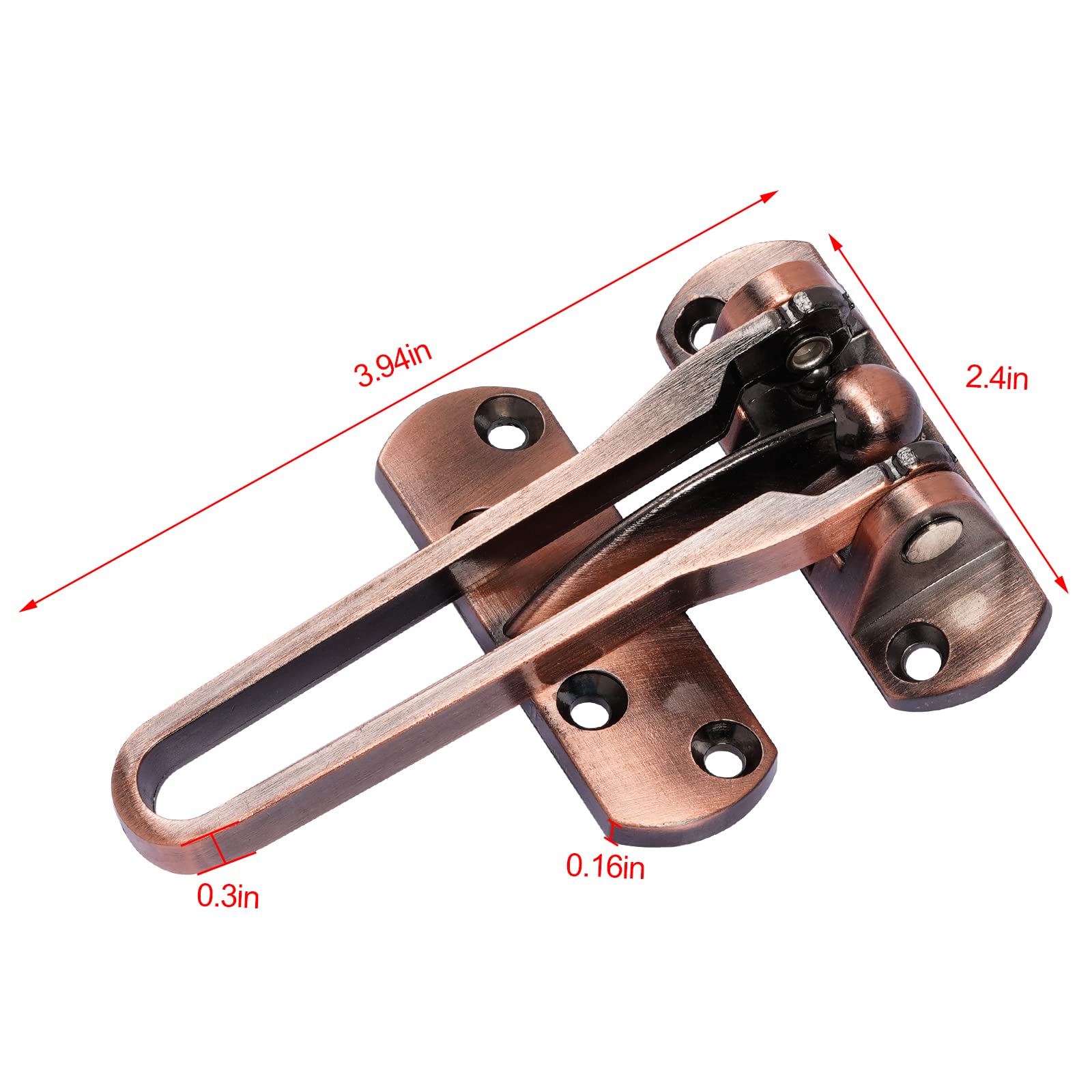 Topbuti Home Security Door Lock, 2 Pack Latch Guard Clasp Front Door Locks for Kids, Home Reinforcement Lock for Swing-in Doors, Hotel Door Latches, Thicken Solid Aluminium Alloy (Black)
