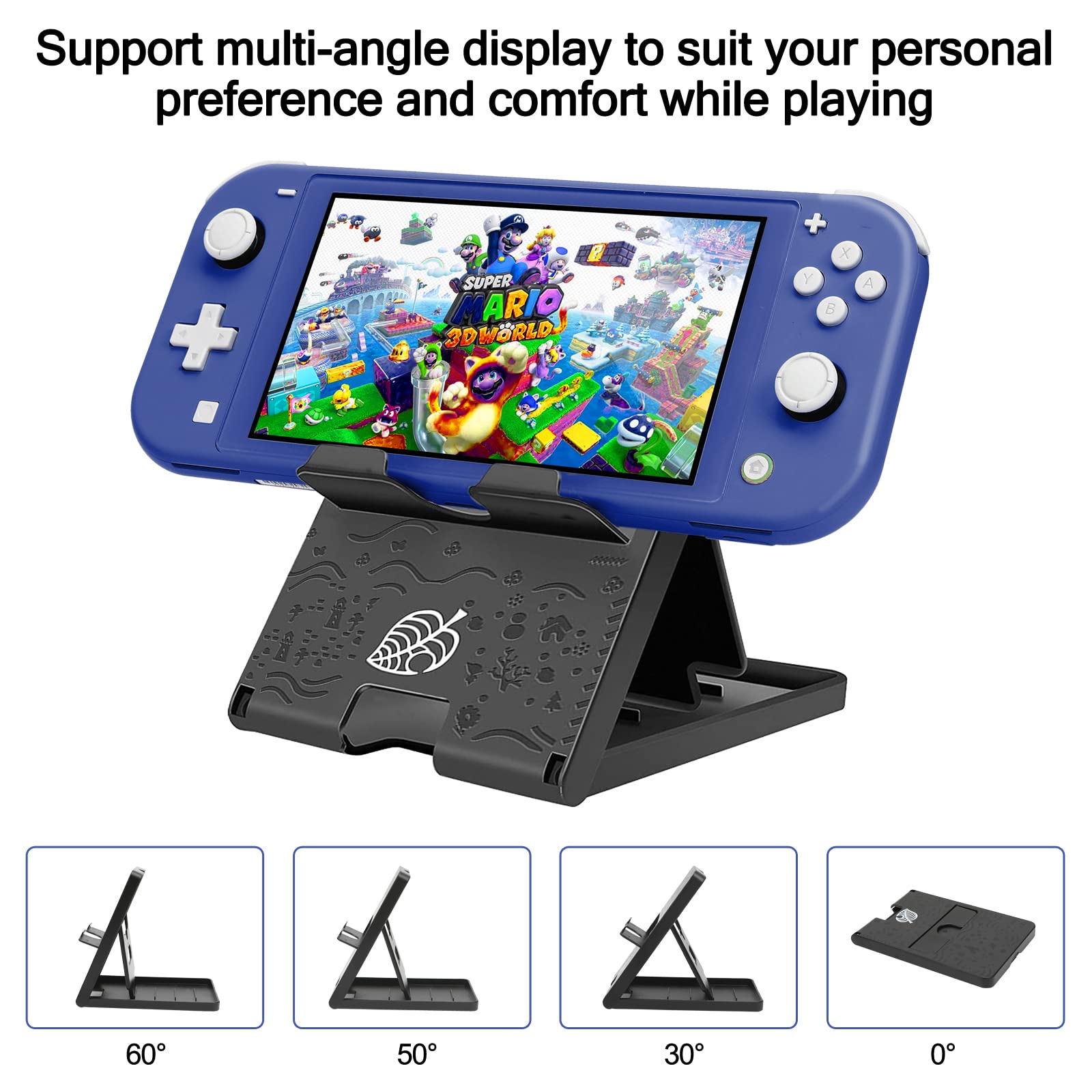 Switch Lite Accessories Bundle, Kit with Carrying Case,TPU Case Cover with Screen Protector,Charging Dock,Playstand, Game Card Case, USB Cable, Stylus,Thumb Grip Caps for Nintendo Switch Lite (Black)