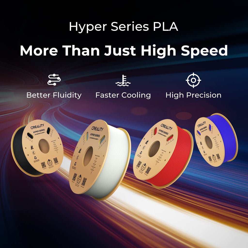 Creality Carbon Fiber PLA Filament 1.75mm 1KG, Hyper PLA-CF for High-Speed Printing 50–300mm/s, Dimensional Accuracy +/- 0.03mm Accuracy,Fits for Most FDM 3D Printers(Black)