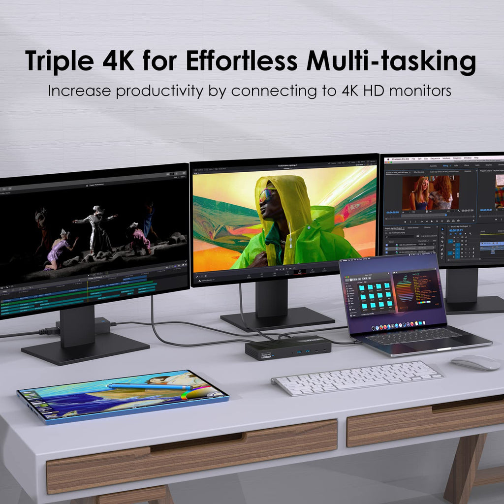 WAVLINK USB Laptop Docking Station Dual Monitors, DisplayLink Laptop Dock for M1-M5 Mac/MacBook Neo, Windows, ChromeOS(HDMI & HDMI/DVI, 6xUSB Ports, LAN, Audio)