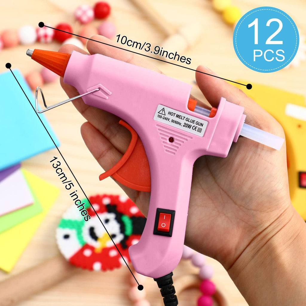 Zhengmy 6 Pcs Mini Glue Gun Crafts Hot Melt Guns Low Temp Glue with Burn Protection Fast Preheating and Easy Squeeze Trigger for School DIY Arts Class Projects Home Quick Repairs, 20 W (Multicolor)