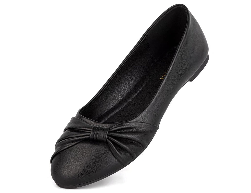 MaxMuxun Women's Flats Shoes Faux Suede Round Toe Ballet Dressy Flats Comfortable Slip On Walking Shoes