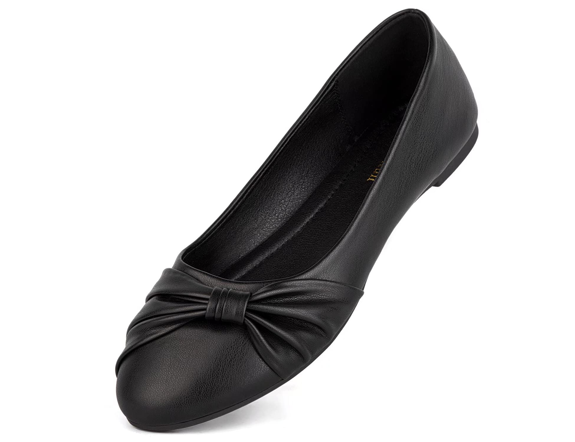 MaxMuxun Women's Flats Shoes Faux Suede Round Toe Ballet Dressy Flats Comfortable Slip On Walking Shoes