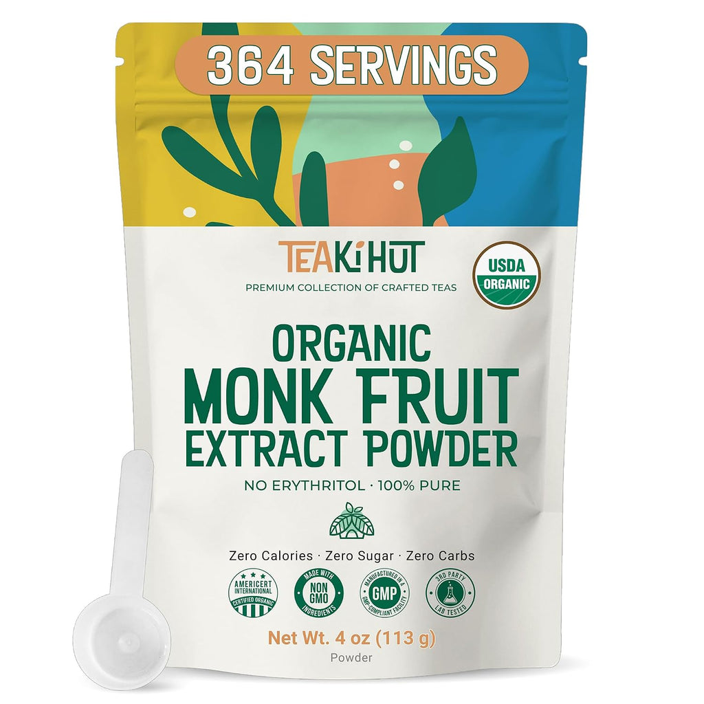 Organic Monk Fruit Extract Powder, Pure Non-GMO Sweetener 4oz