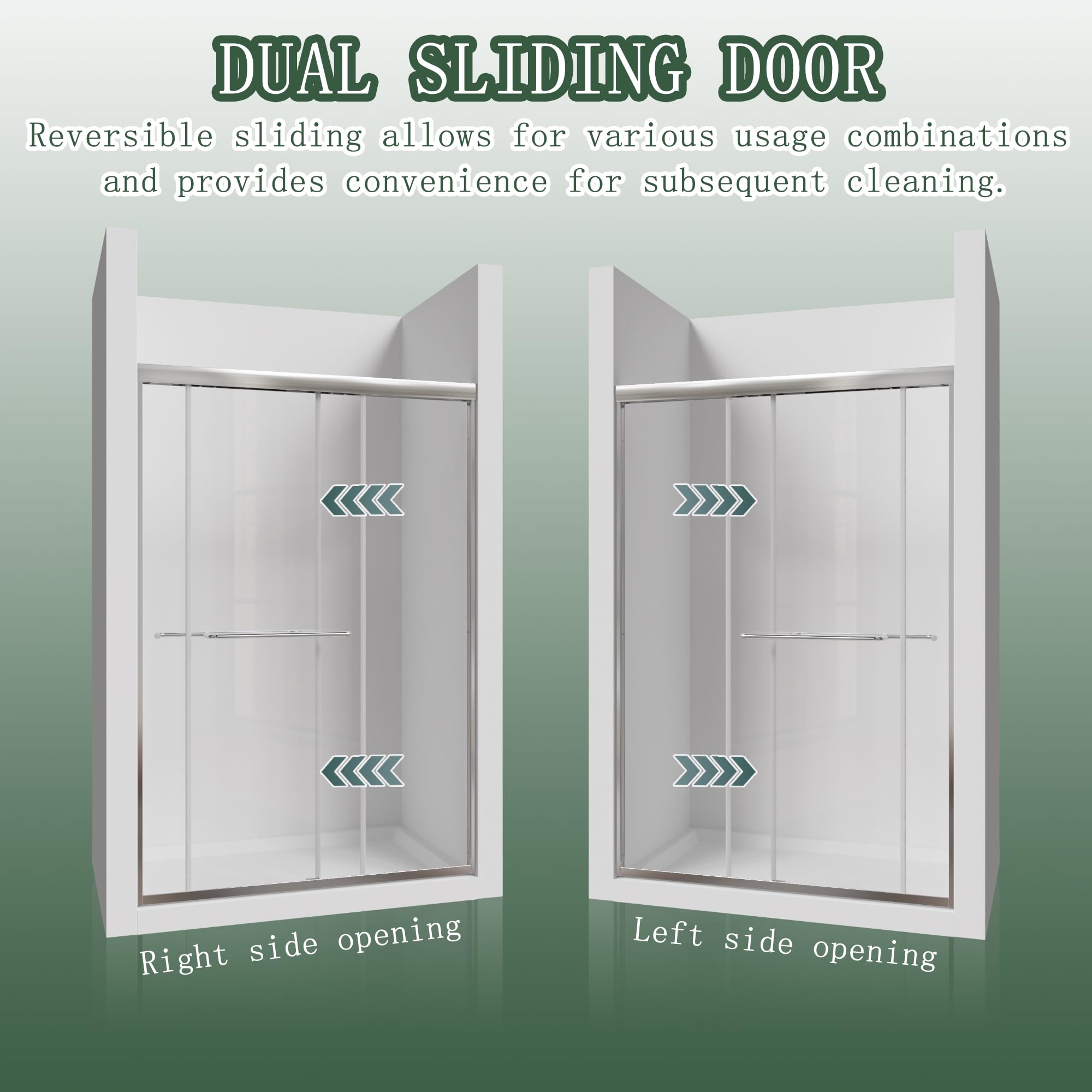 38–42 Inch W x 71 Inch H Semi-Frameless Pivot Shower Door, Swing Glass Shower Door with 1/4" (6mm) Clear SGCC Tempered Glass, Matte Black Finish, Reversible Installation for Bathroom
