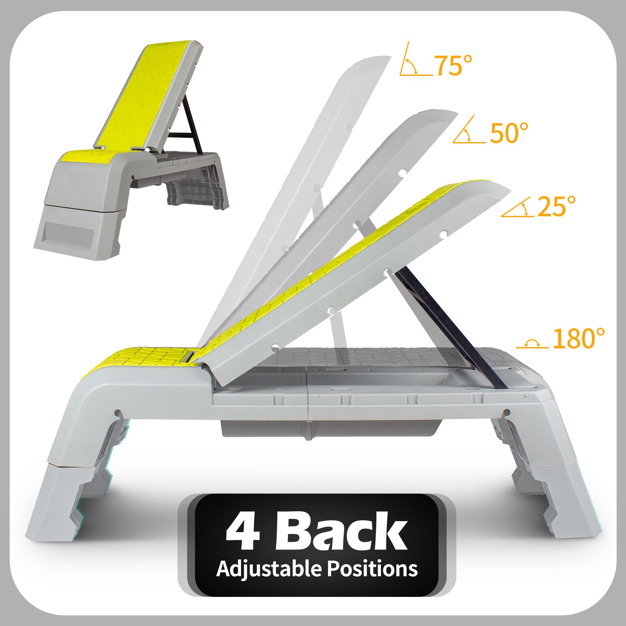 leikefitness Exercise Step Platform, Multifunctional Aerobic Deck with Cord and Adjustable Dumbbell & Weight Bench, Fitness Equipment for Workout Home Gym