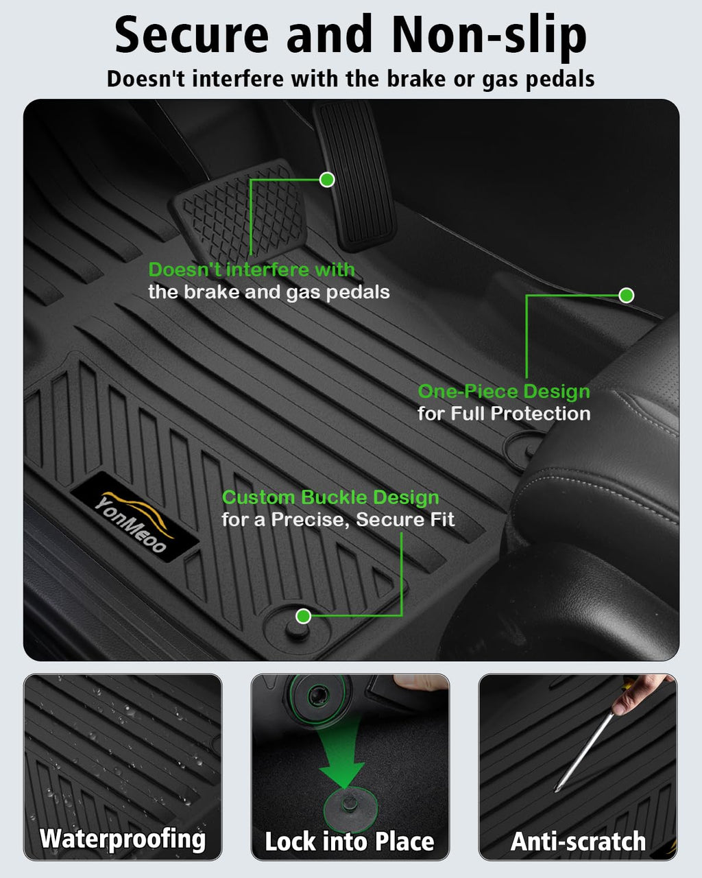 Floor Mats & Cargo Mat & Backrest Mat Custom for Toyota RAV4 Hybrid 2026 (Not for Cargo Area with Subwoofer) (Not for Phev), Door Sill Guards, All Weather TPE Floor Liners for RAV-4 2026 Accessories