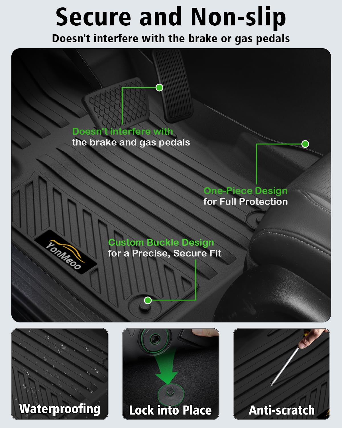 Floor Mats & Cargo Mat & Backrest Mat Custom for Toyota RAV4 Hybrid 2026 (Not for Cargo Area with Subwoofer) (Not for Phev), Door Sill Guards, All Weather TPE Floor Liners for RAV-4 2026 Accessories
