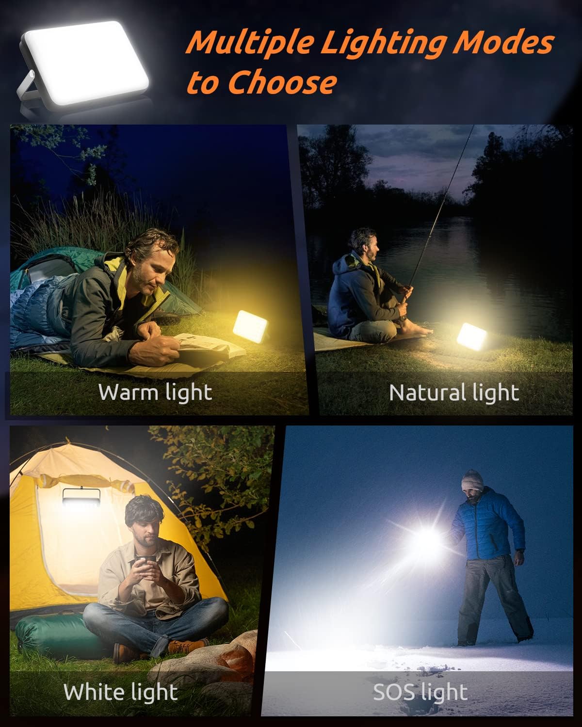 Eventek 20000mAh Rechargeable LED Camping Lantern - Ultra Bright Camping Lights & Portable Power Bank, 144H Long Runtime, IPX5 Waterproof Emergency Lights for Home Power Outages, Hurricane Gear