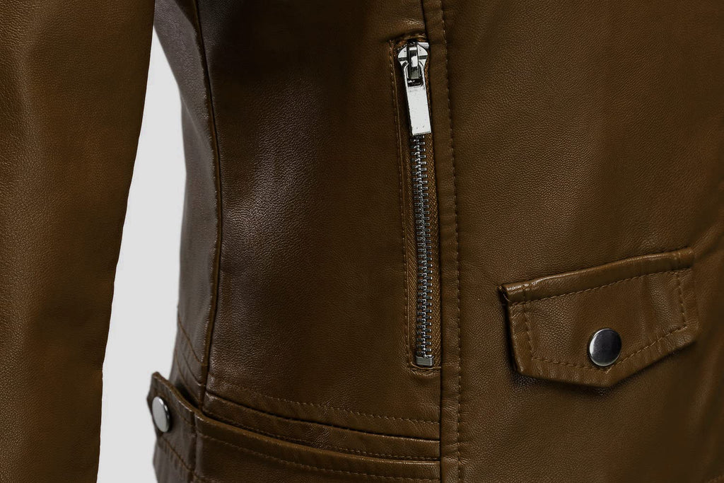 Tanming Women's Faux Leather Moto Biker Short Coat Jacket
