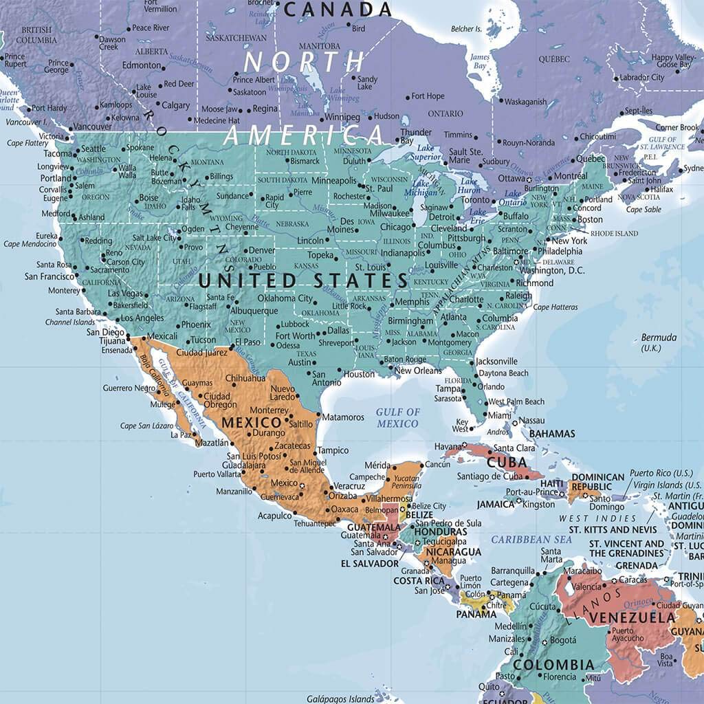 Personalized Canvas Rolled Poster World Map Wall Art with Pins – Large 24" x 36" Blue Oceans Map of the World – Push Pin Travel Decor for Home or Office