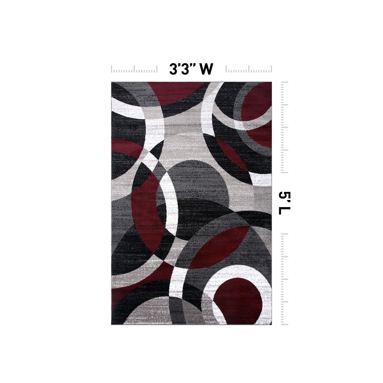 Rugshop Contemporary Modern Circles Abstract Area Rug 2' x 3' Blue