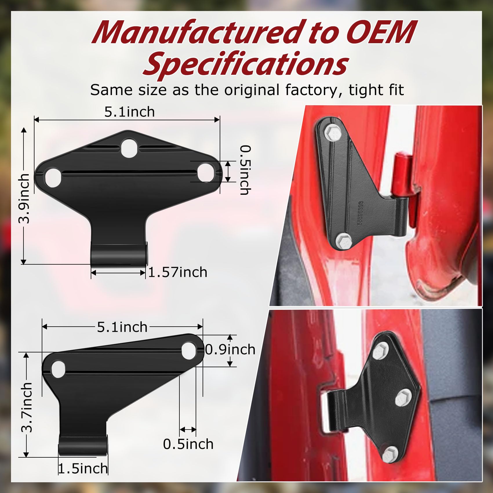 Jeep Wrangler JK 2 Door Hinge Assembly Kits Compatible with 2007-2018 Jeep Wrangler JK JKU Rubicon Unlimited Sahara Inside and Outside (2 Door), Jeep Wrangler JK JKU 2 Door Hinge 8PCS with 18 Bolts