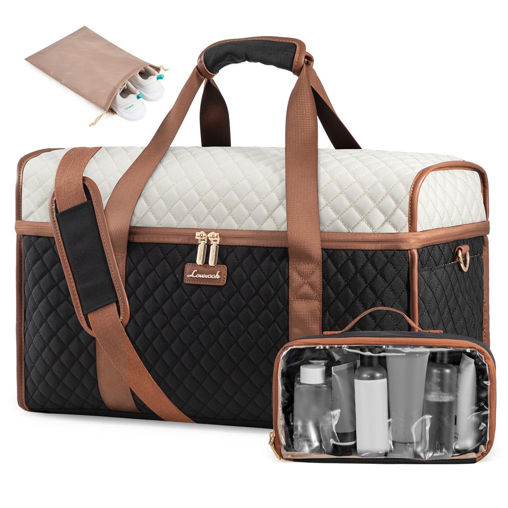 LOVEVOOK Travel Duffle Bag - Weekender & Overnight Bag with Toiletry & Wet Pocket, Carry-On Size, 3pc Set