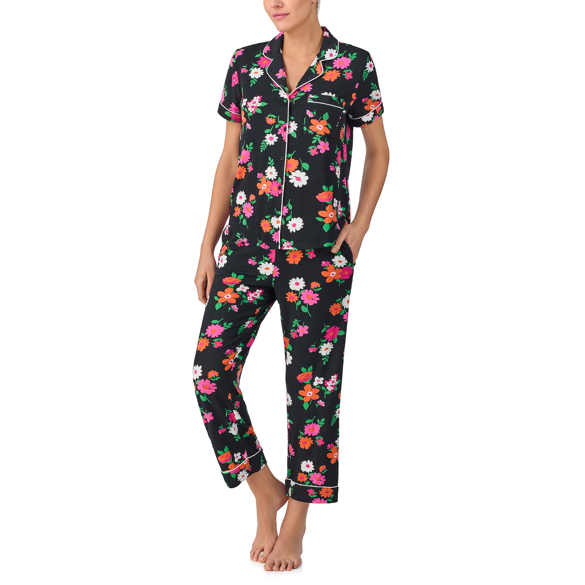kate spade new york Short Sleeve Cropped Pant PJ Set