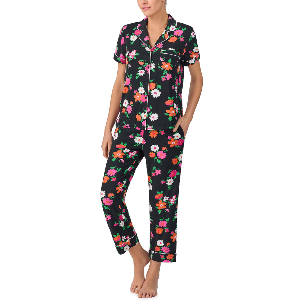 kate spade new york Short Sleeve Cropped Pant PJ Set