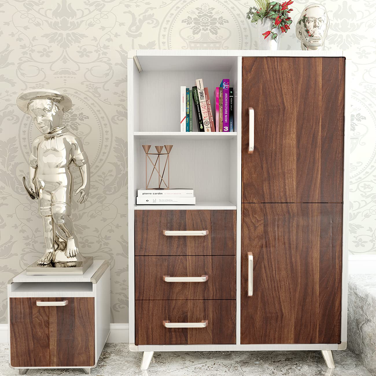 Decotalk Wood Contact Paper Wood Grain Contact Paper for Countertops Walnut Wood Countertop Vinyl Wrap Peel and Stick Wallpaper Dark Brown Wood Self Adhesive Contact Papers for Cabinets 12x120 inch