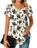 Bestbee Womens Plus Size Tops Dressy Casual Summer Chiffon Blouses Short Sleeve Dress Shirts Business Loose Fit Tunics