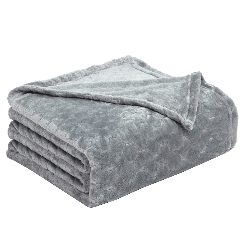 TOONOW Fleece Blanket Fuzzy Plush Throw Blanket 50" x 60", Super Soft Fluffy Bed Blanket Geometric Pattern Comfy Microfiber Flannel Blankets for Couch, Bed, Sofa, Black