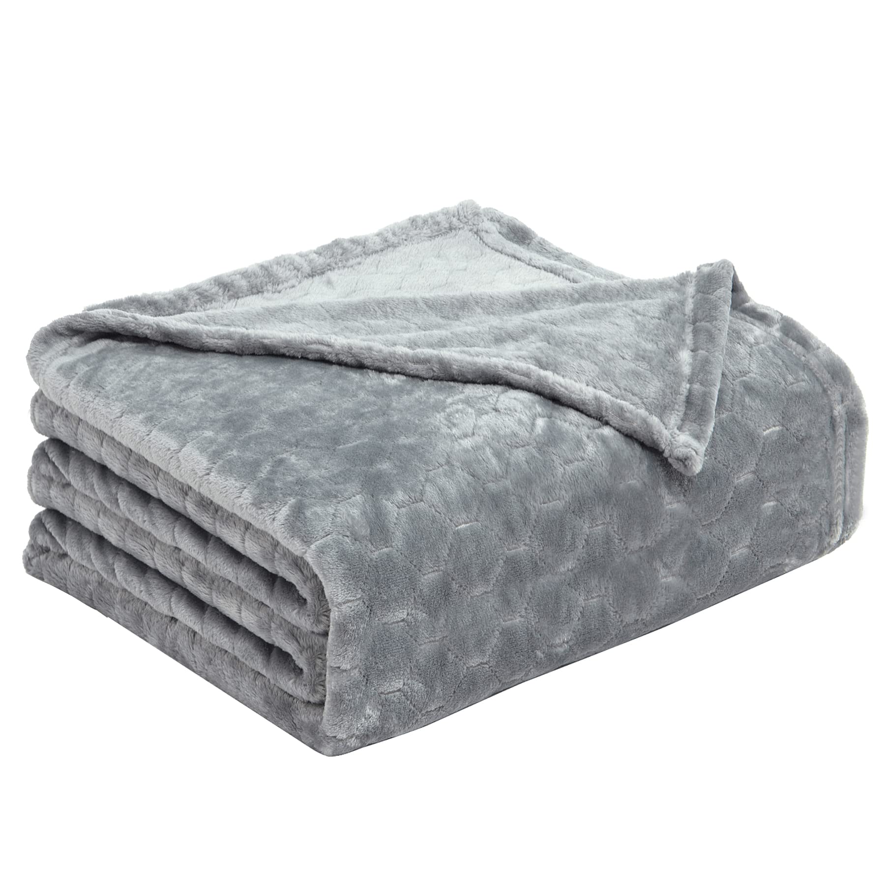 TOONOW Fleece Blanket Fuzzy Plush Throw Blanket 50" x 60", Super Soft Fluffy Bed Blanket Geometric Pattern Comfy Microfiber Flannel Blankets for Couch, Bed, Sofa, Black