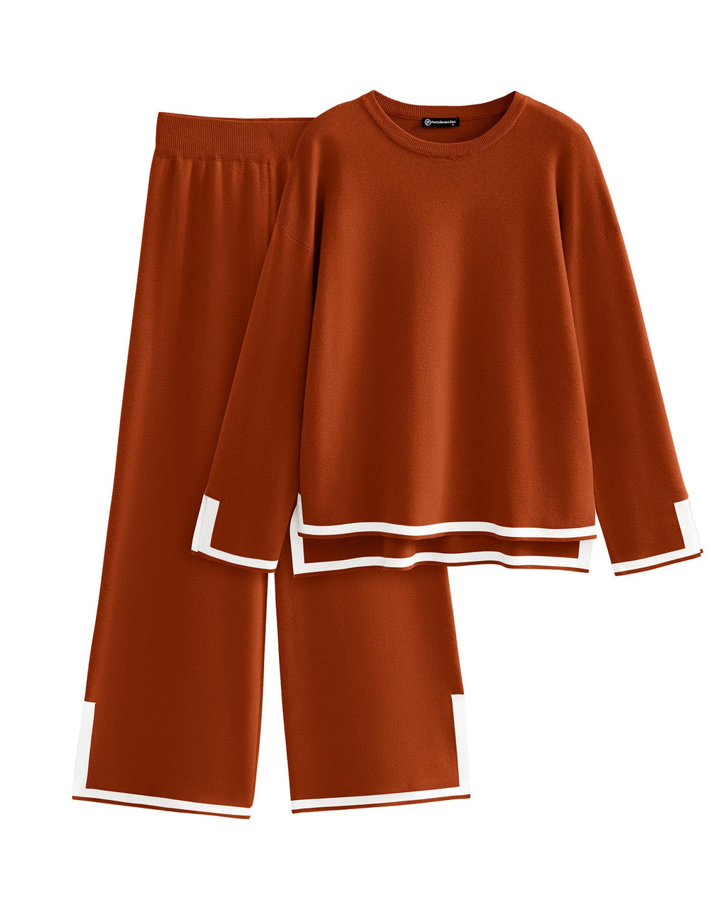 PRETTYGARDEN Women's 2 Piece Knit Sweater Set Travel Outfits | Long Sleeve Tops, Wide Leg Pants, Soft Matching Sweat Track Suits, Casual Fall Winter Clothes for Brunch, Going Out & Cruise